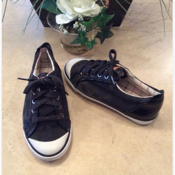 COACH Brand Black Lace-Up Womens Size 8 Sneakers. - Picture 5 of 10